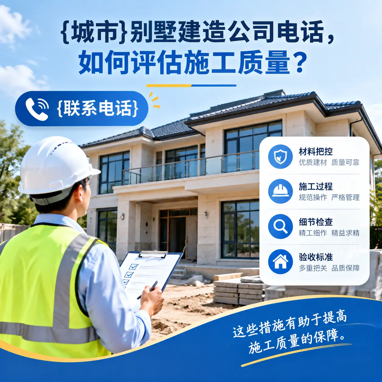 道真别墅建造公司电话，如何评估施工质量？